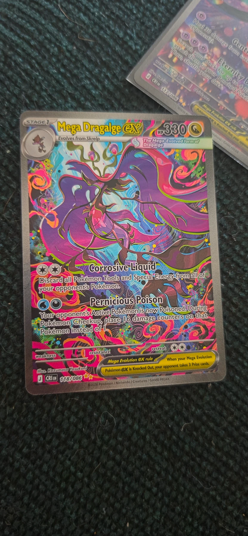Mega Dragalge ex 118/86 Chaos Rising front card photo in GradeValue pregrading report