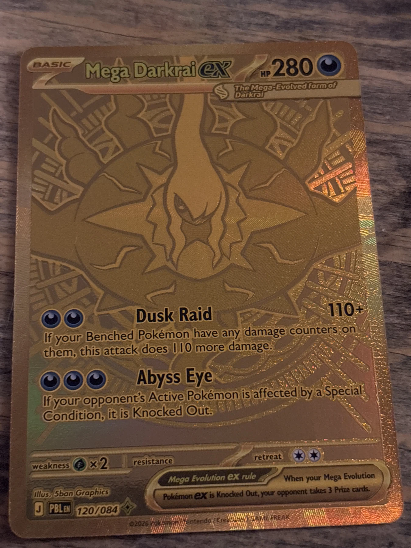 Mega Darkrai ex 120/84 Pitch Black front card photo in GradeValue pregrading report
