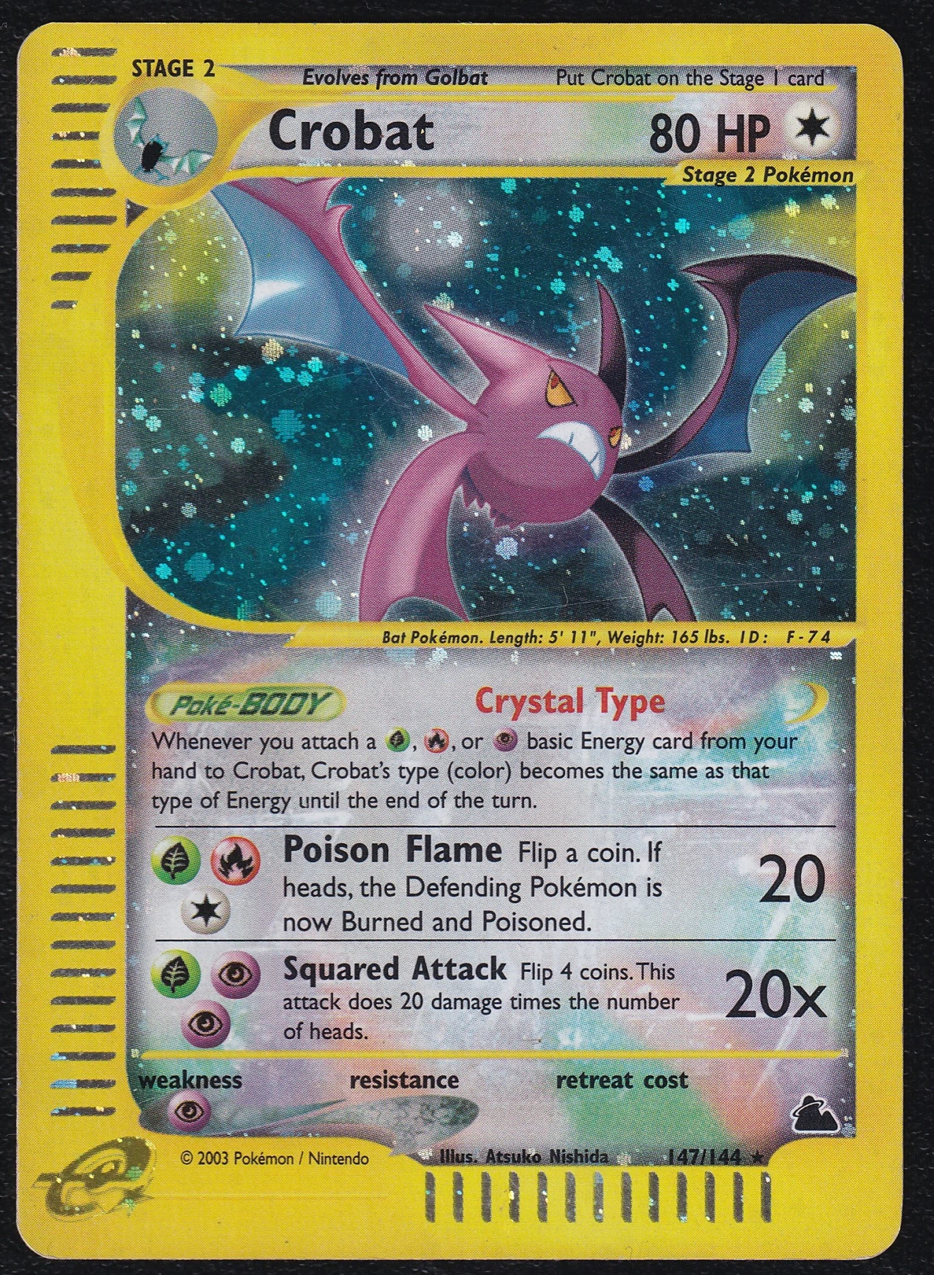 Crobat 147/144 Skyridge front card photo in GradeValue pregrading report