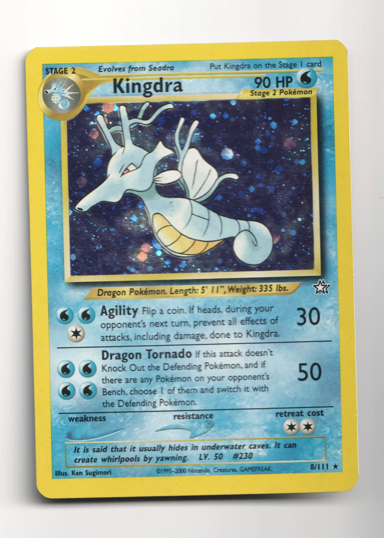 Kingdra 008/111 Neo Genesis front card photo in GradeValue pregrading report