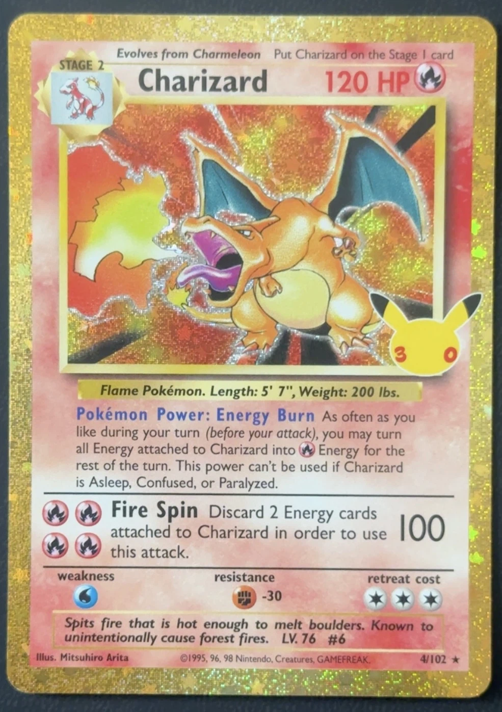 Charizard 004 30th Classic Collection front card photo in GradeValue pregrading report