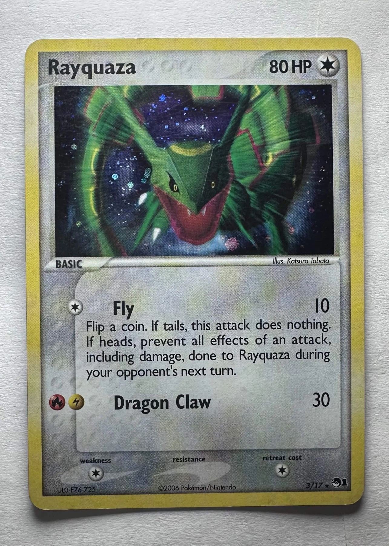 Rayquaza 003/17 POP Series 1 front card photo in GradeValue pregrading report