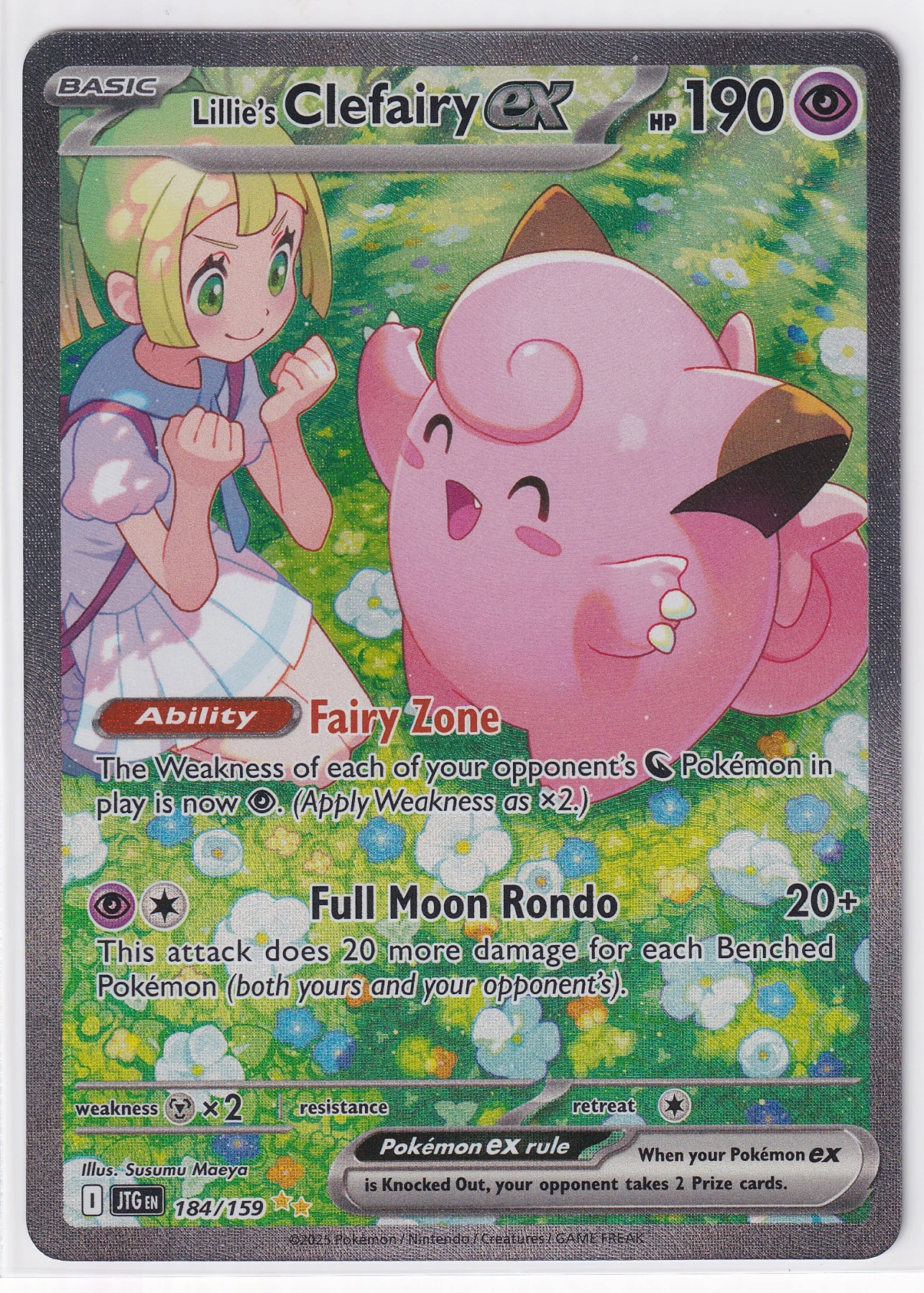 Lillie's Clefairy ex 184/159 Journey Together front card photo in GradeValue pregrading report
