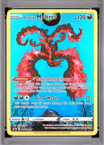 Galarian Moltres SWSH284/307 SWSH Black Star Promos front card photo in GradeValue pregrading report