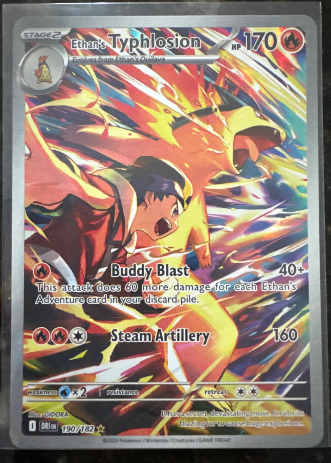Ethan's Typhlosion 190/182 Destined Rivals front card photo in GradeValue pregrading report