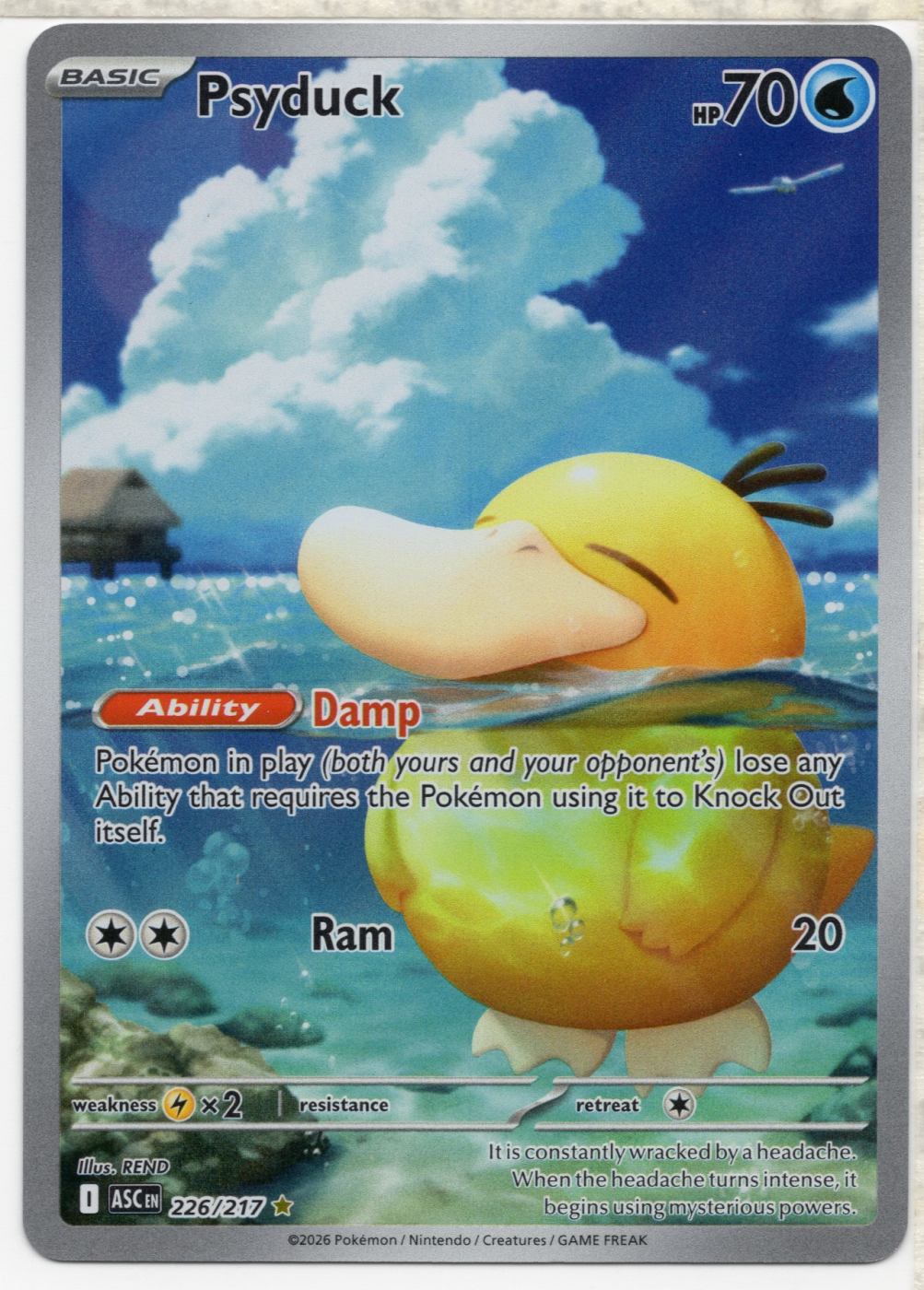 Psyduck 226/217 Ascended Heroes front card photo in GradeValue pregrading report