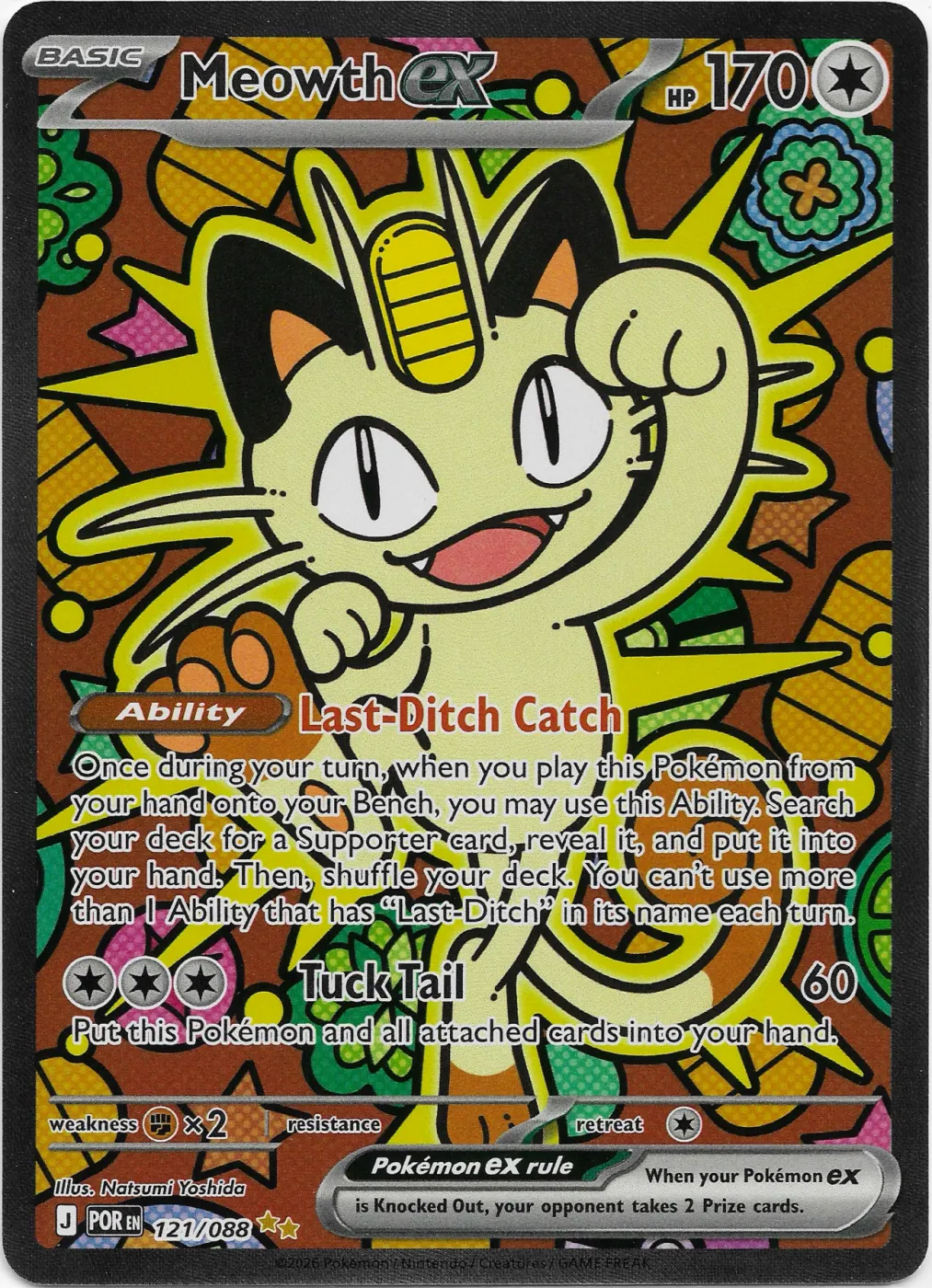 Meowth ex 121/88 Perfect Order front card photo in GradeValue pregrading report
