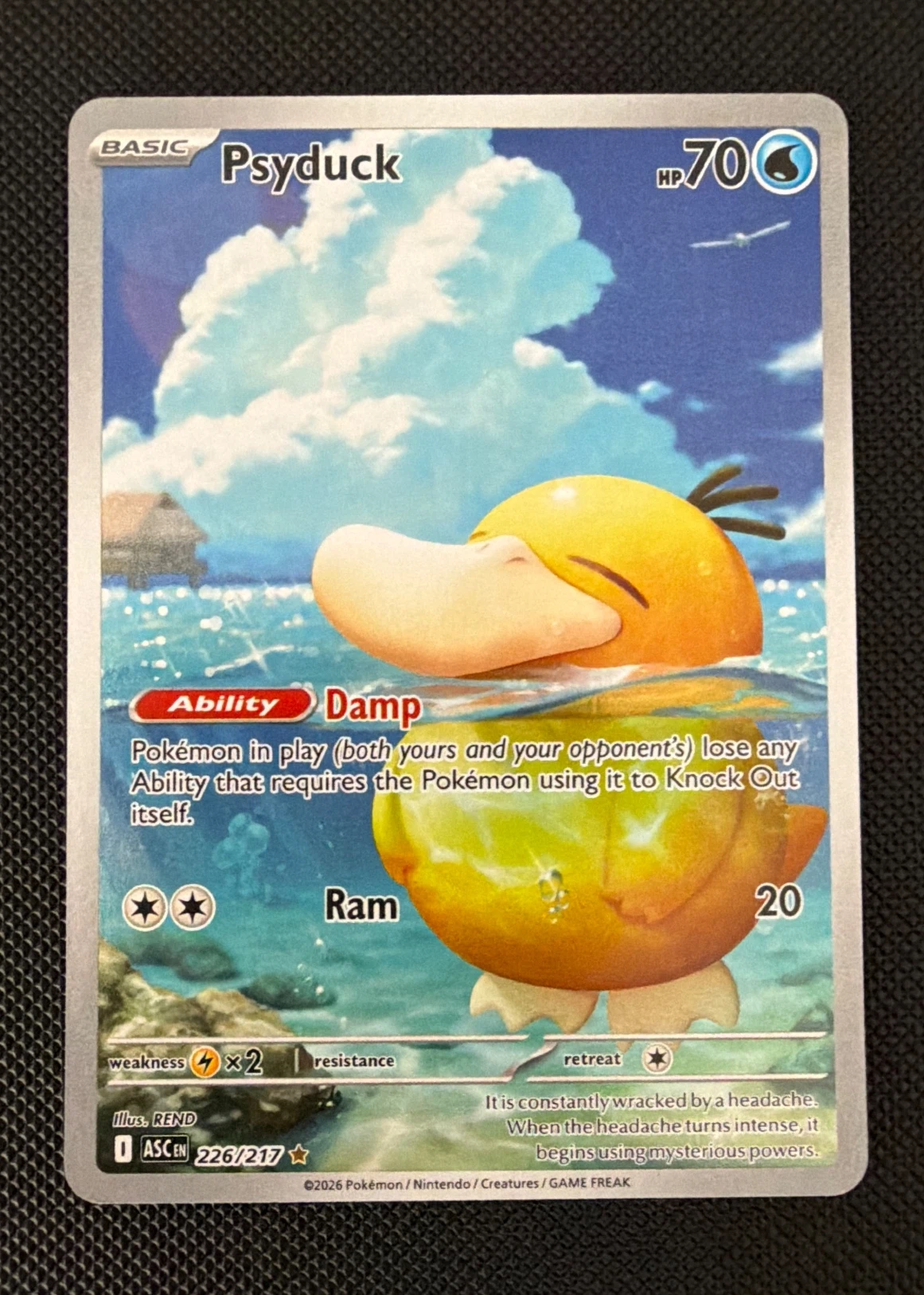 Psyduck 226/217 Ascended Heroes front card photo in GradeValue pregrading report