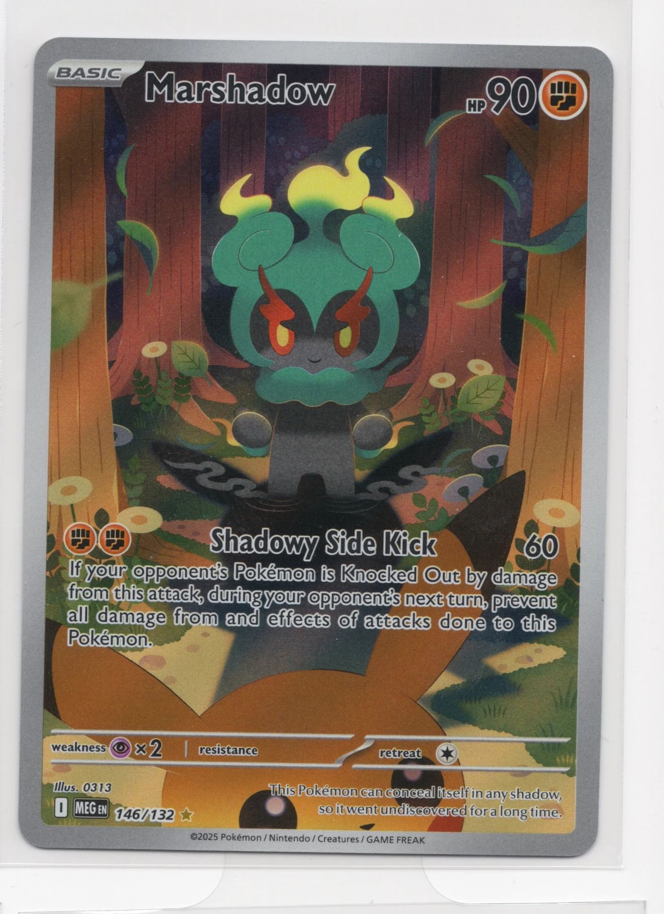 Marshadow 146/132 Mega Evolution front card photo in GradeValue pregrading report