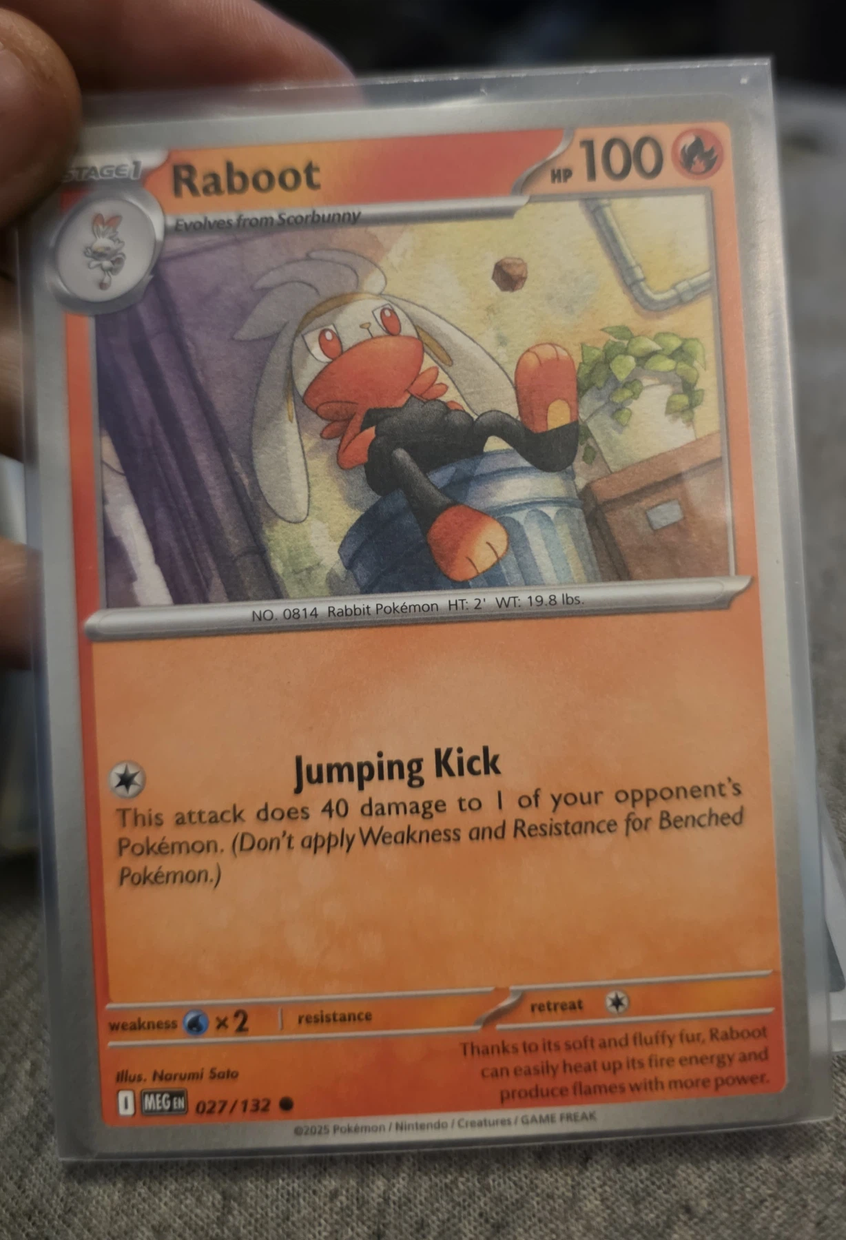 Raboot 027/132 Mega Evolution front card photo in GradeValue pregrading report