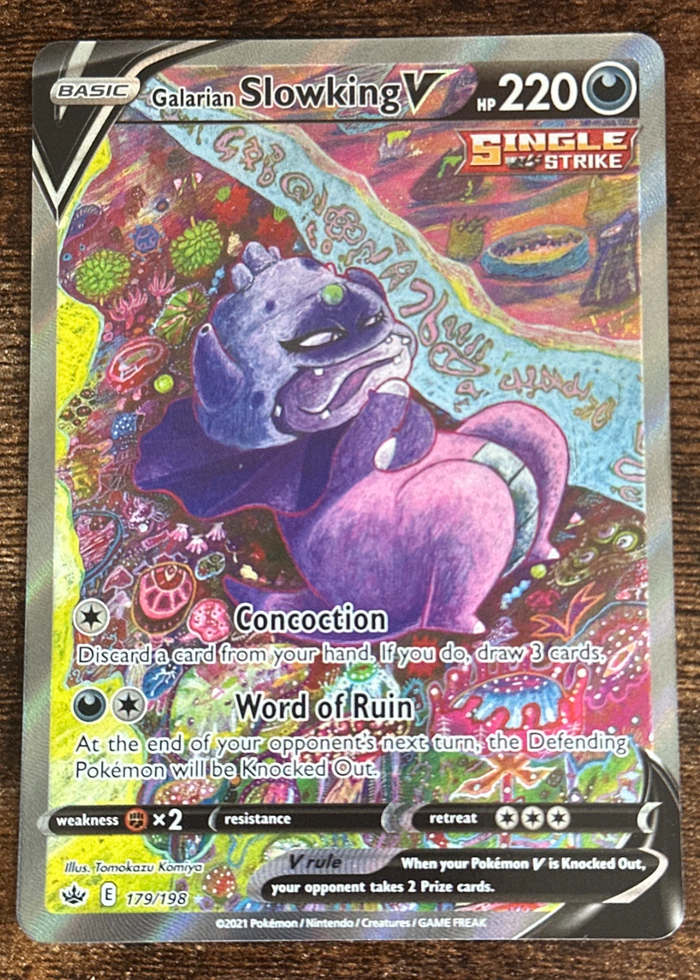 Galarian Slowking V 179/198 Chilling Reign front card photo in GradeValue pregrading report