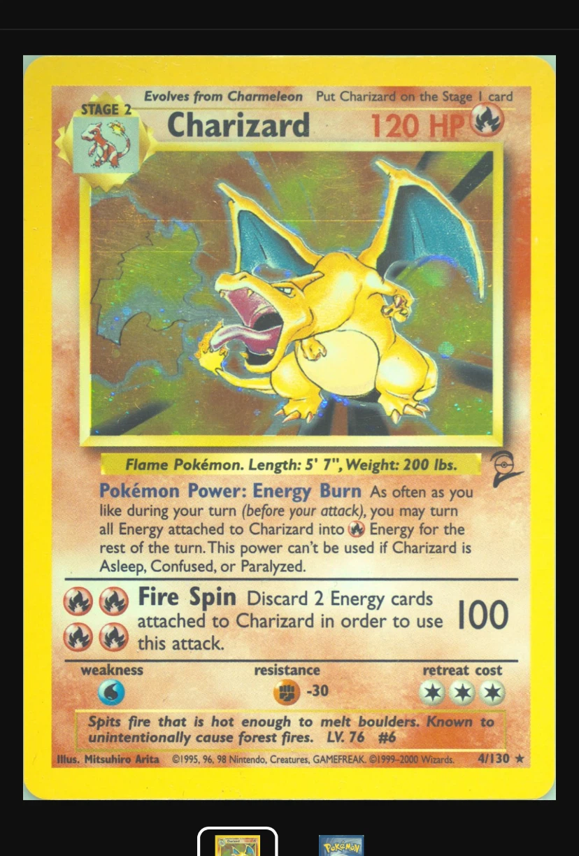 Charizard 004/130 Base Set 2 front card photo in GradeValue pregrading report