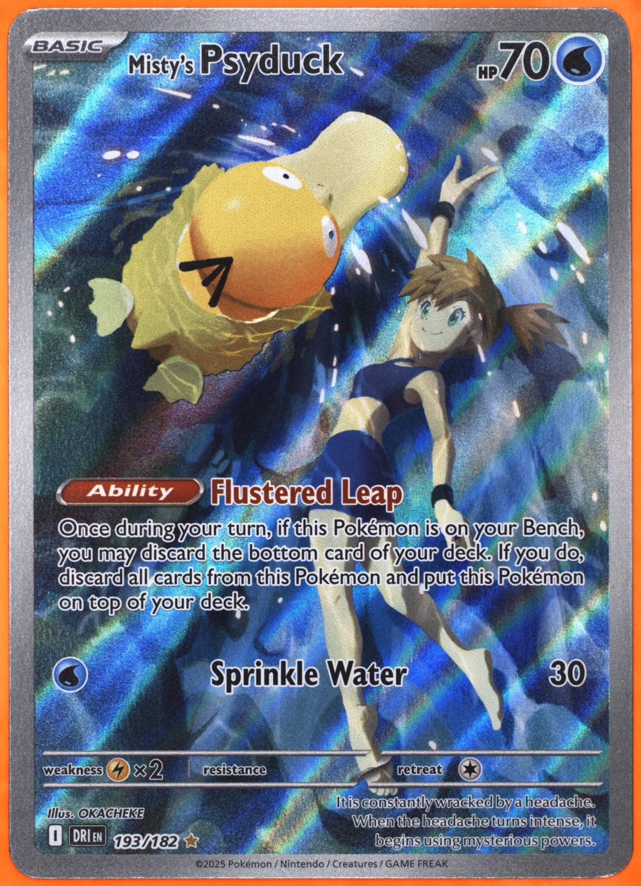 Misty's Psyduck 193/182 Destined Rivals front card photo in GradeValue pregrading report