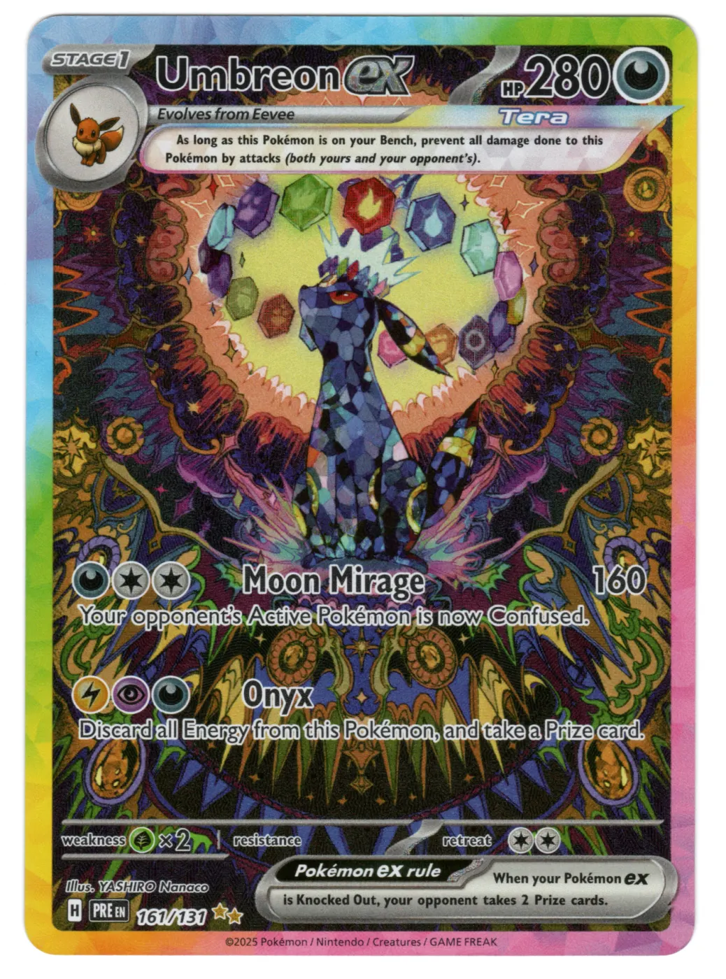 Umbreon ex 161/131 Prismatic Evolutions front card photo in GradeValue pregrading report