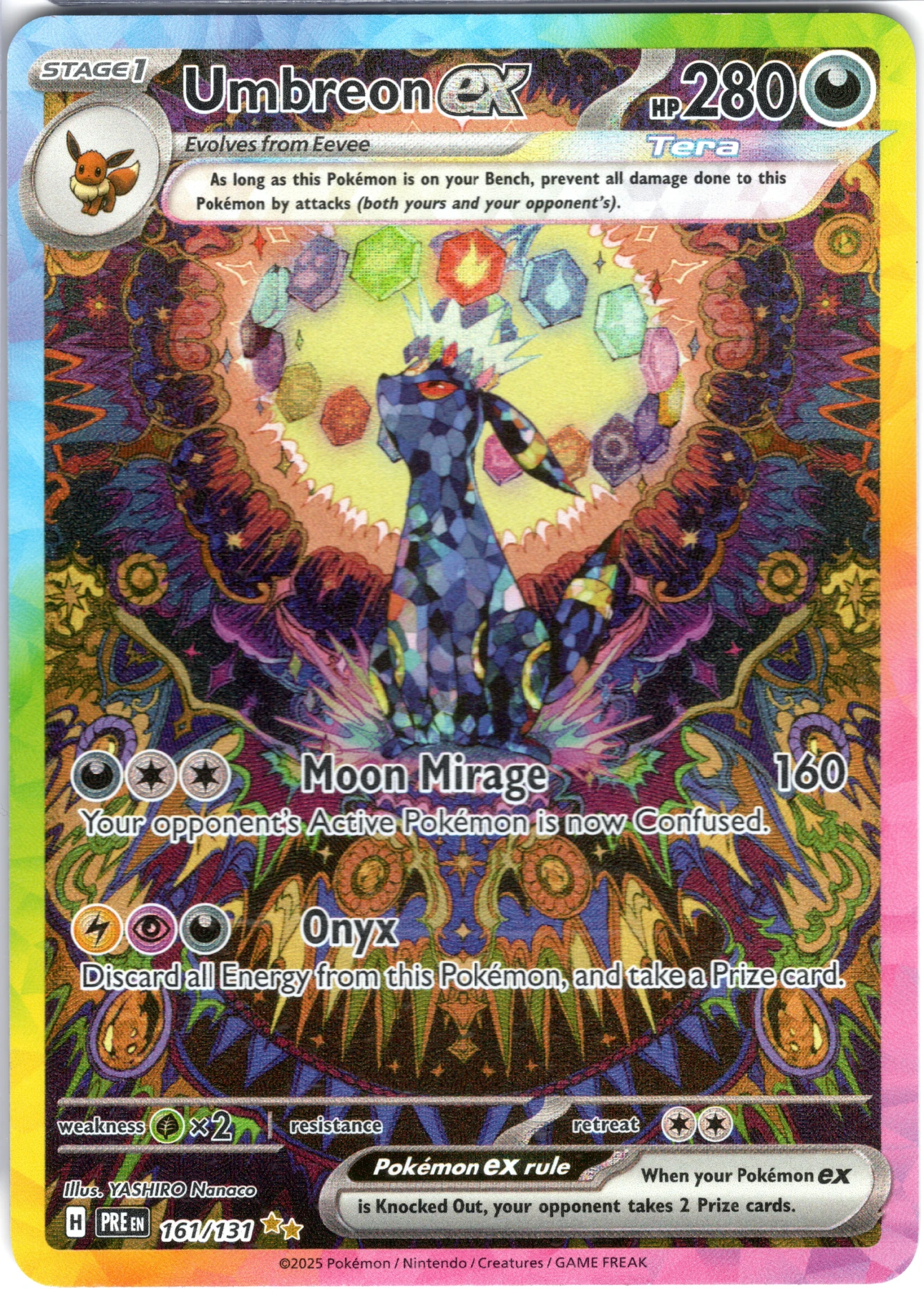Umbreon ex 161/131 Prismatic Evolutions front card photo in GradeValue pregrading report