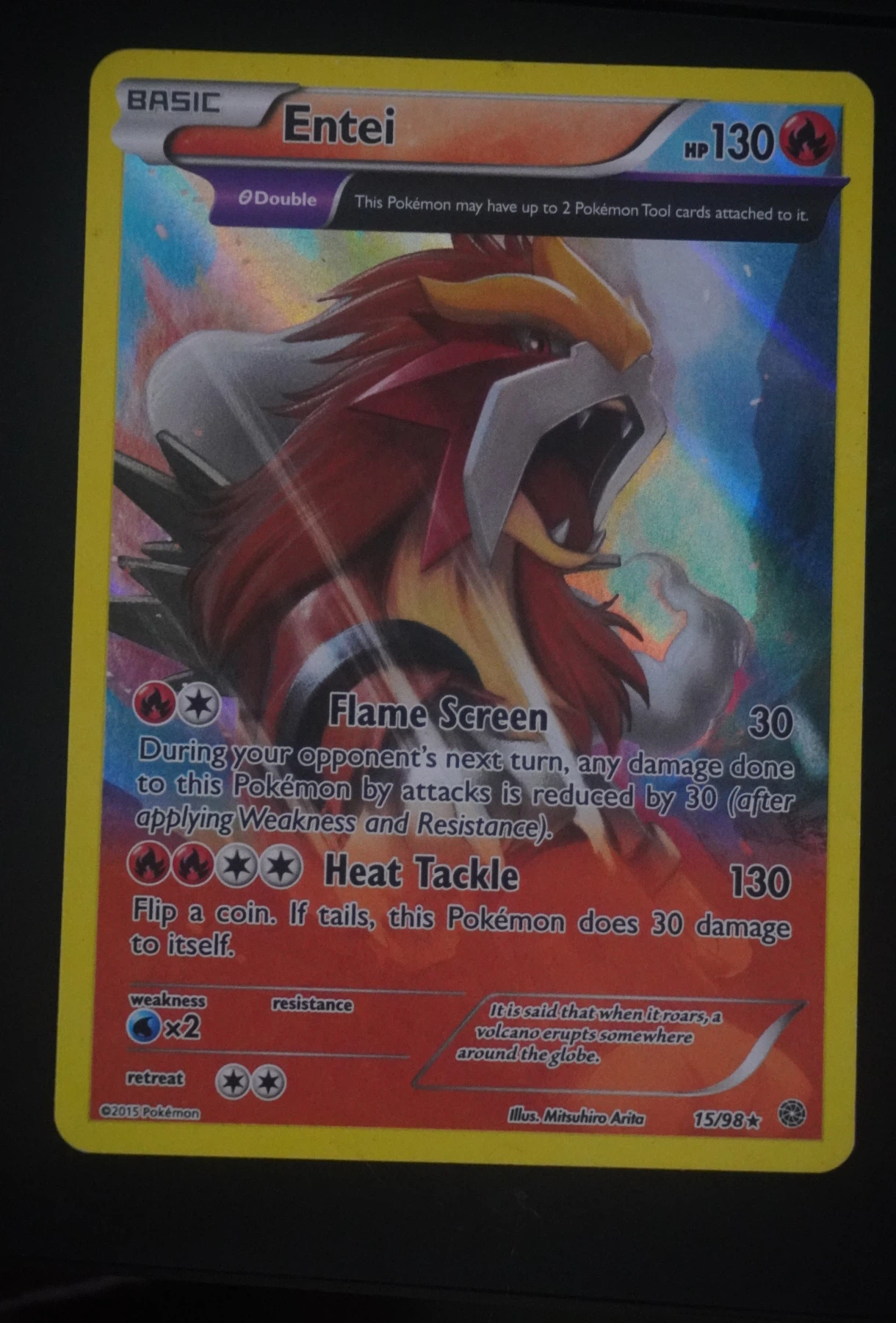 Entei 015/98 Ancient Origins front card photo in GradeValue pregrading report