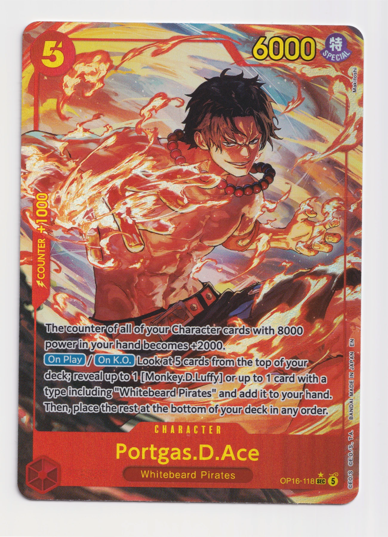 Portgas.D.Ace (OP16-118) OP16-118 The Time of Battle front card photo in GradeValue pregrading report