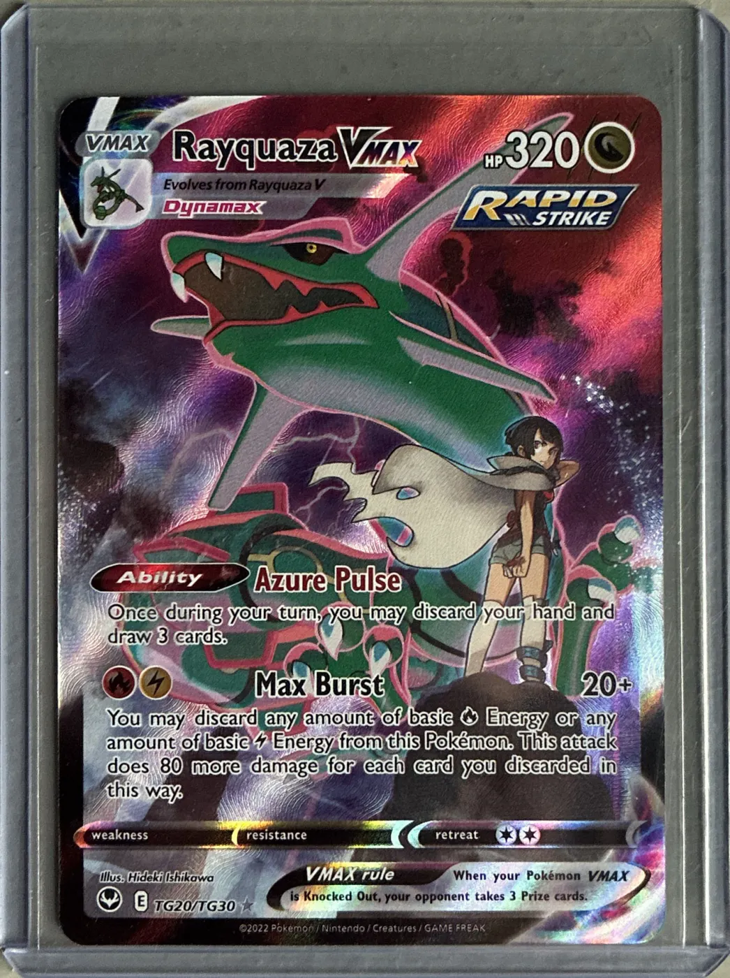 Rayquaza VMAX TG20/195 Silver Tempest front card photo in GradeValue pregrading report