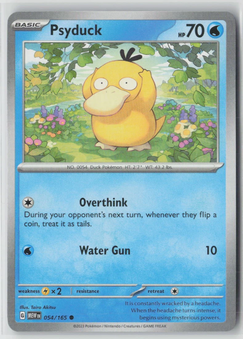Psyduck 054/165 · Normal 151 front card photo in GradeValue pregrading report
