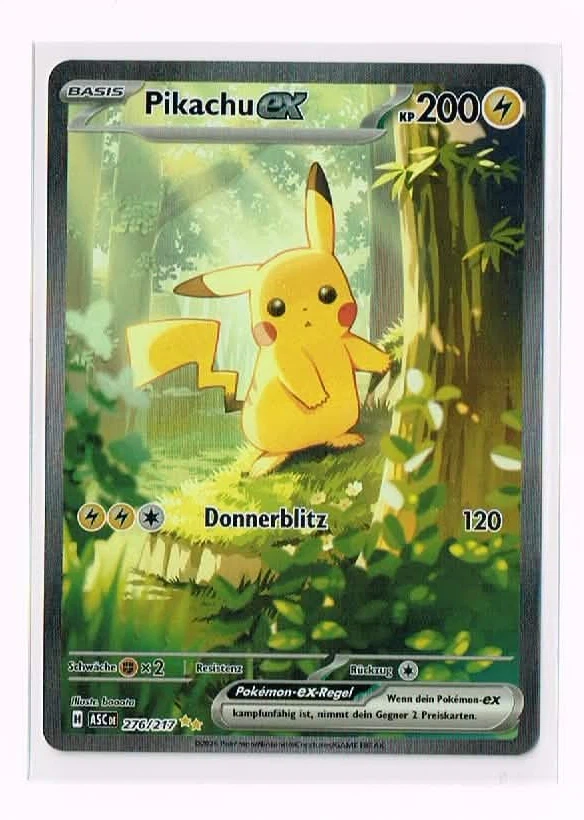 Pikachu ex 276/217 Ascended Heroes front card photo in GradeValue pregrading report