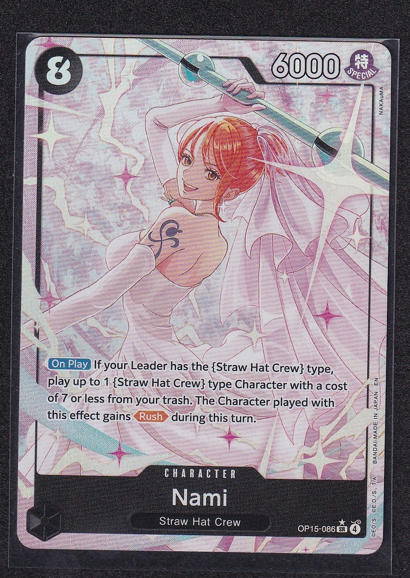Nami (OP15-086) · Alternate Art OP15-086 Adventure on Kami's Island front card photo in GradeValue pregrading report