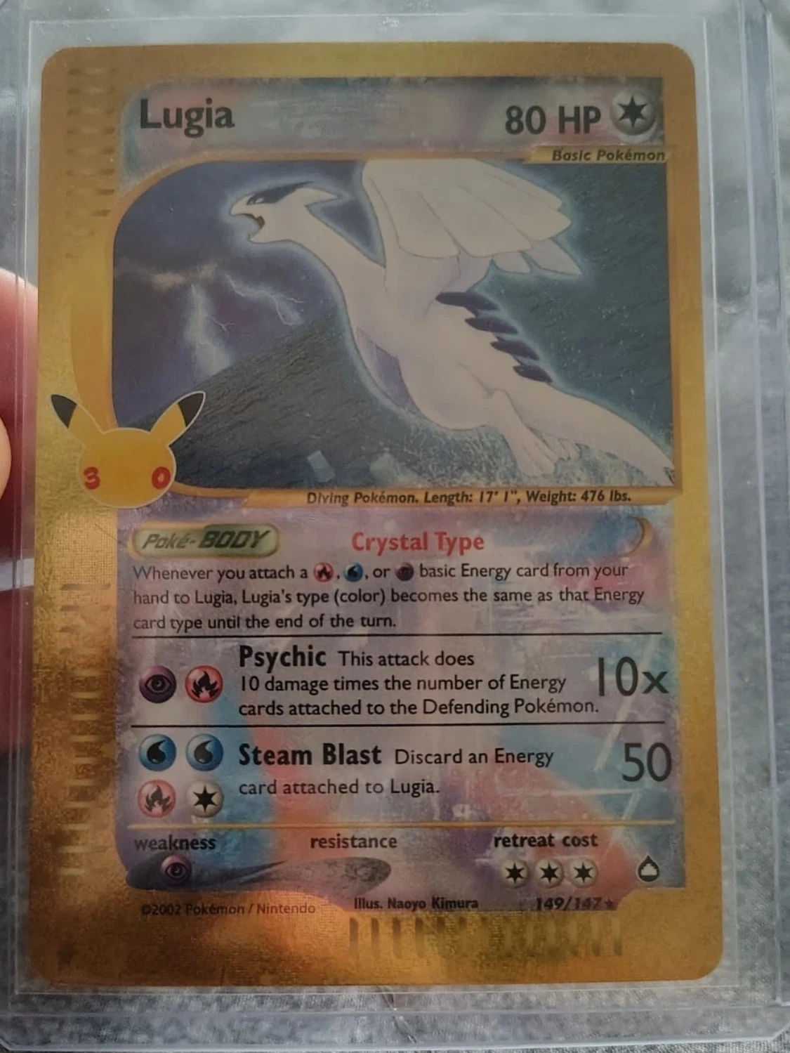 Lugia 149 30th Classic Collection front card photo in GradeValue pregrading report