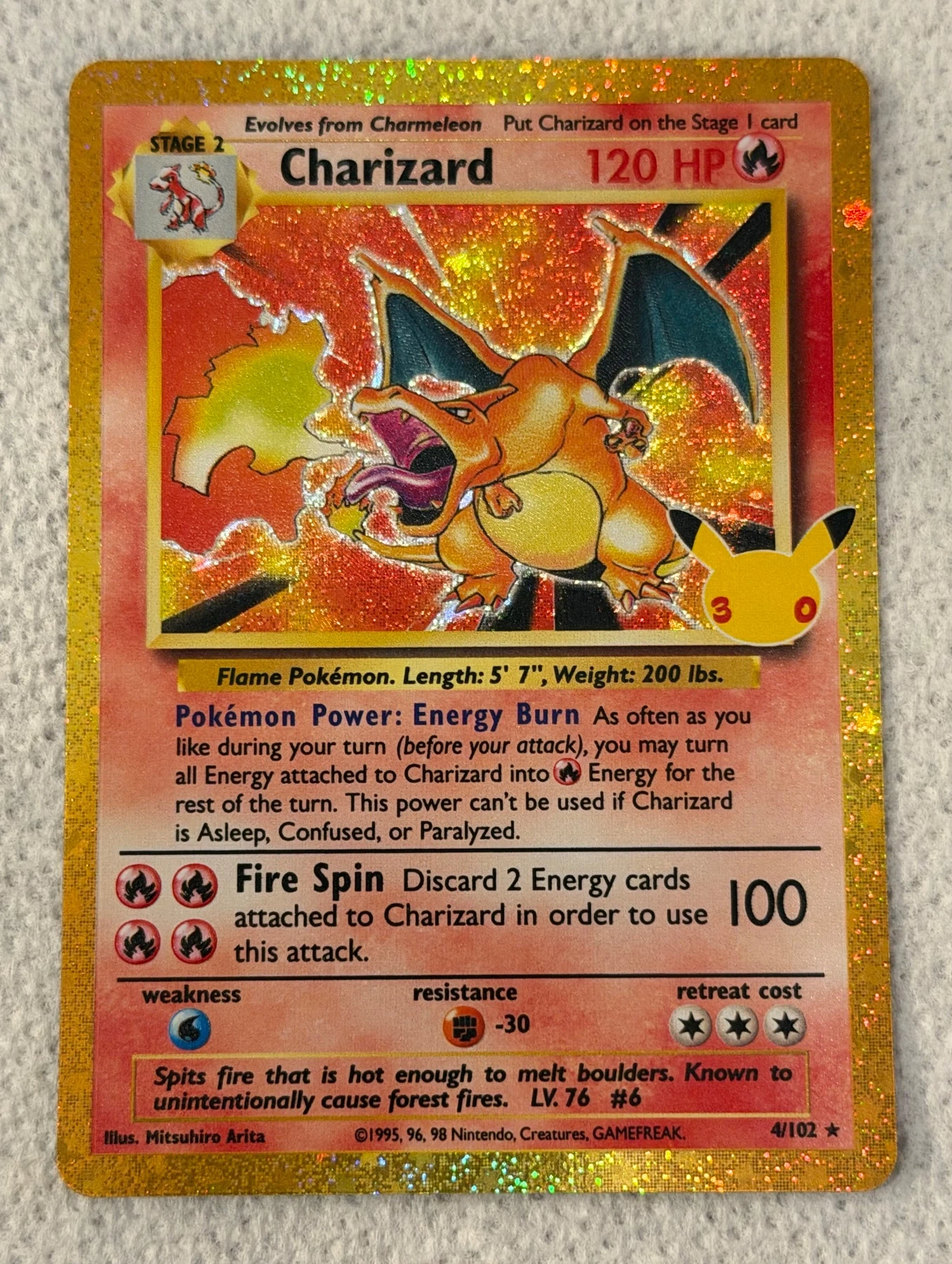 Charizard 004 30th Classic Collection front card photo in GradeValue pregrading report