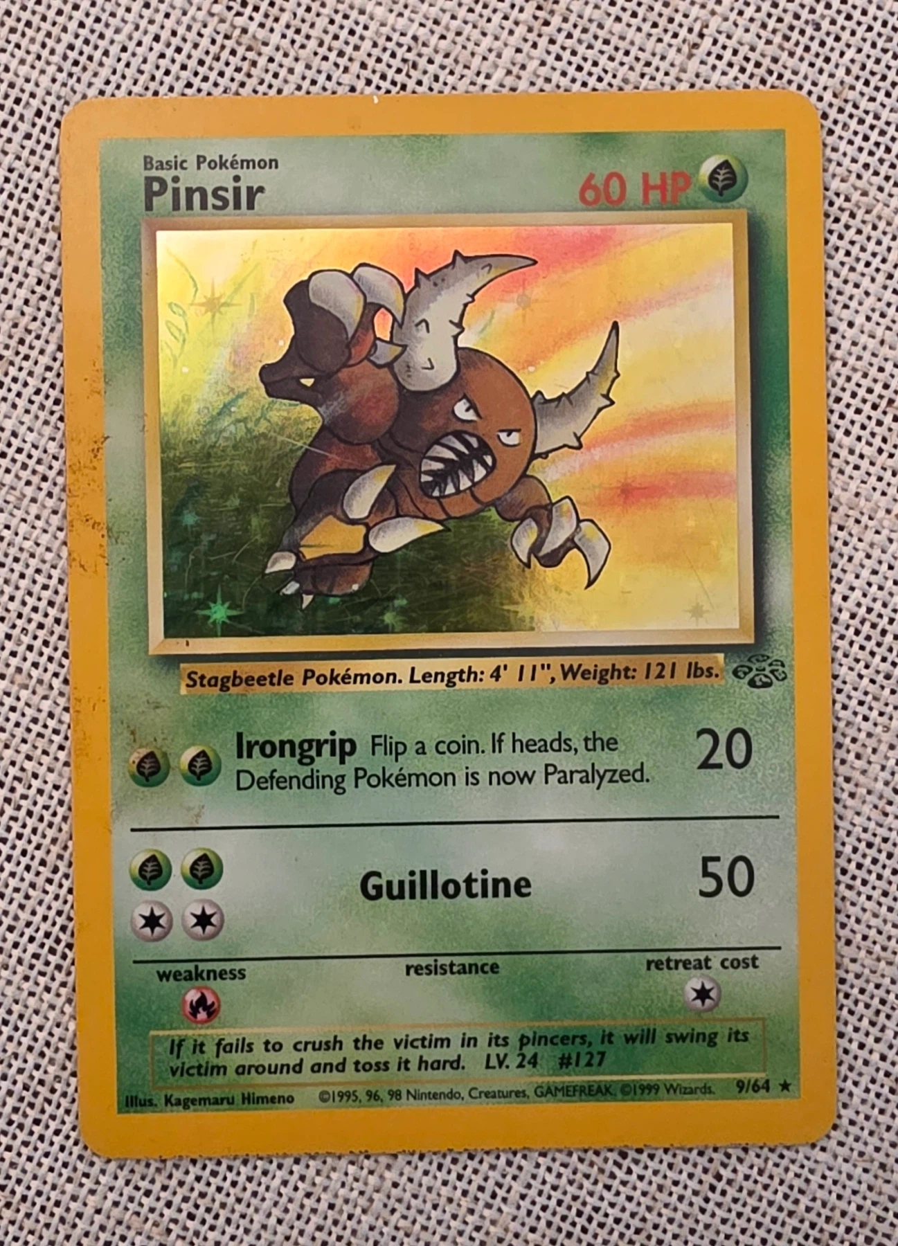 Pinsir 009/64 Jungle front card photo in GradeValue pregrading report