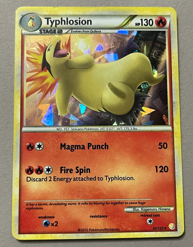 Typhlosion 032/123 HeartGold SoulSilver front card photo in GradeValue pregrading report