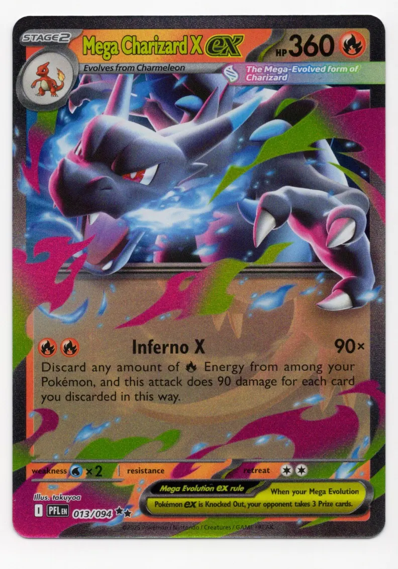 Mega Charizard X ex 013/94 Phantasmal Flames front card photo in GradeValue pregrading report