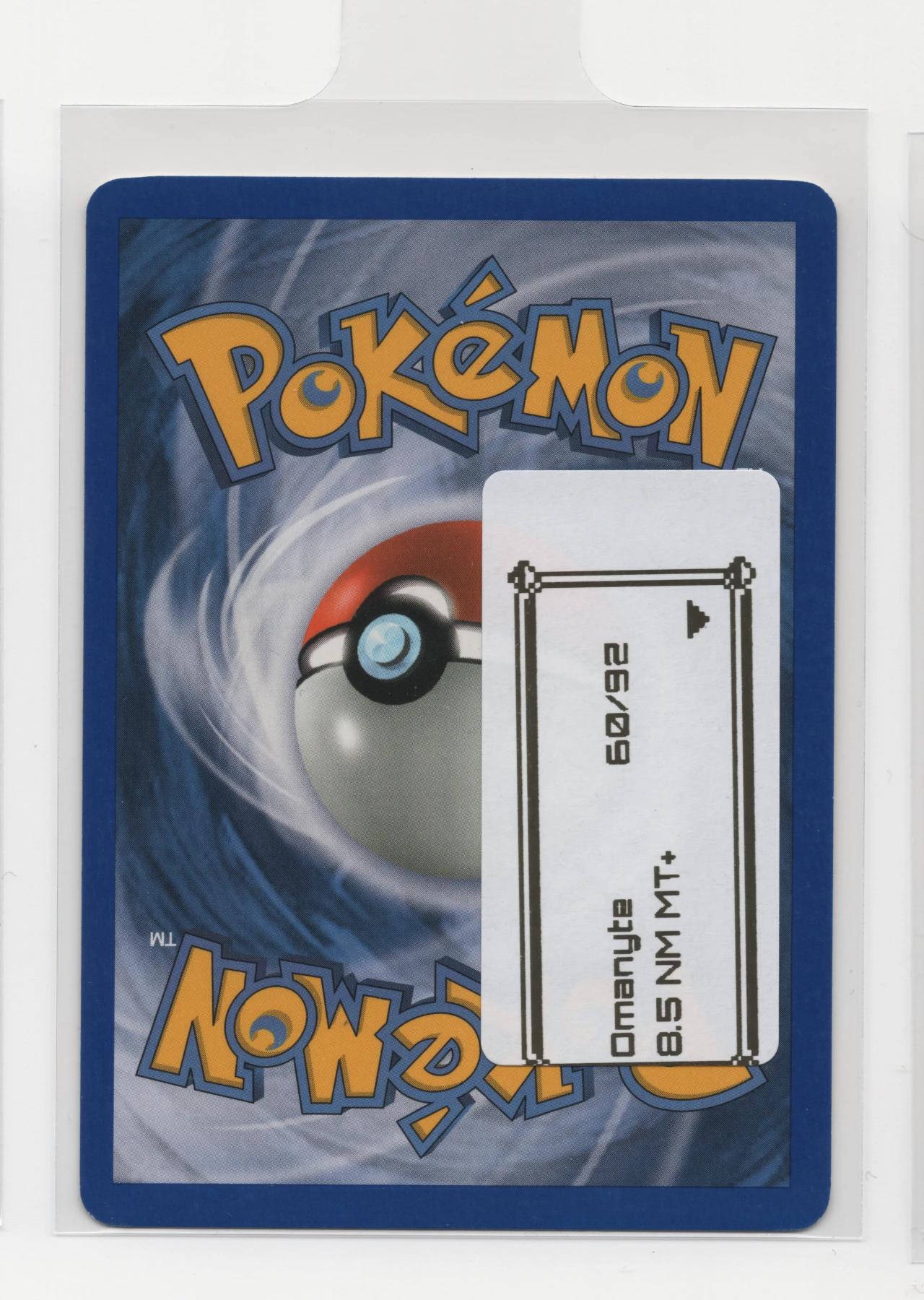 Omanyte 060/92 (Reverse Holo) Legend Maker back card photo in GradeValue pregrading report