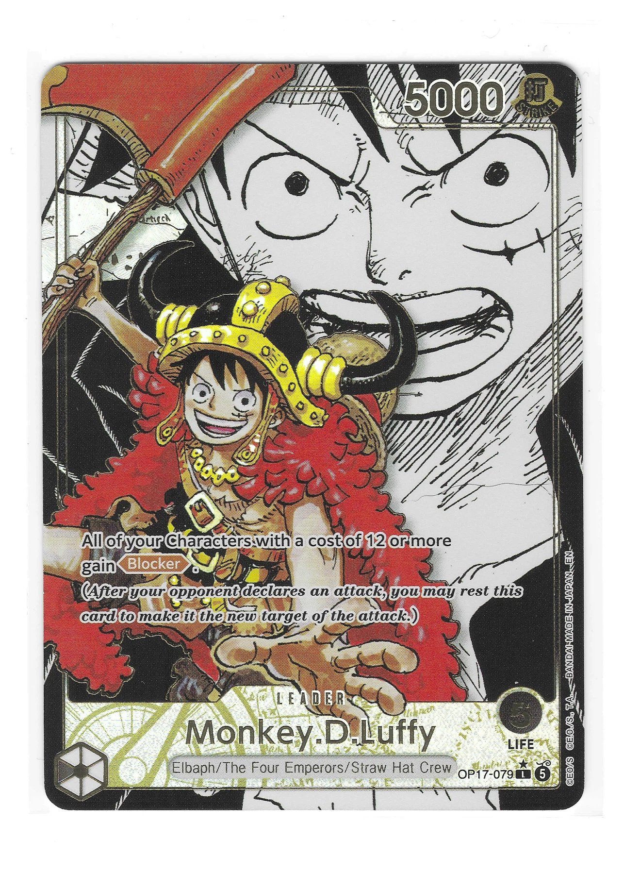 Monkey.D.Luffy (OP17-079) · Manga OP17-079 The World's Strongest Warriors front card photo in GradeValue pregrading report
