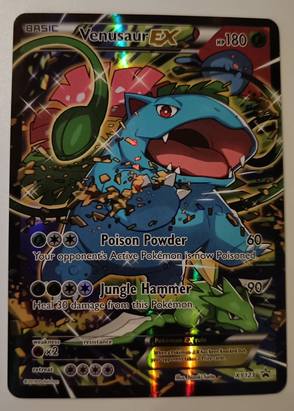 Venusaur EX XY123/211 XY Black Star Promos front card photo in GradeValue pregrading report
