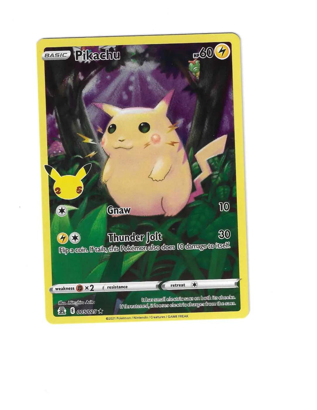 Pikachu 005/25 Celebrations front card photo in GradeValue pregrading report