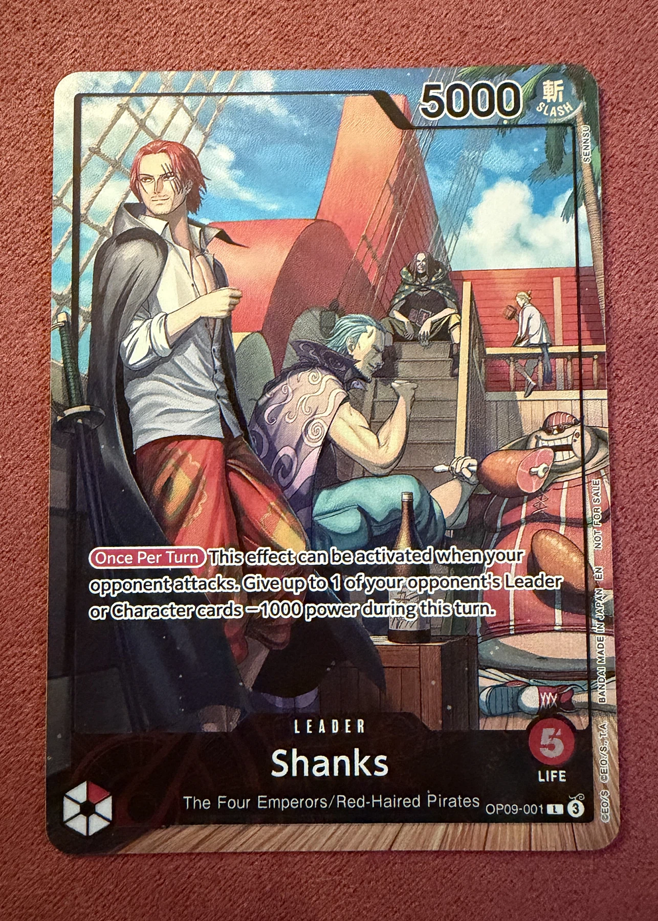 Shanks (OP09-001) (Foil) OP09-001 Emperors in the New World front card photo in GradeValue pregrading report