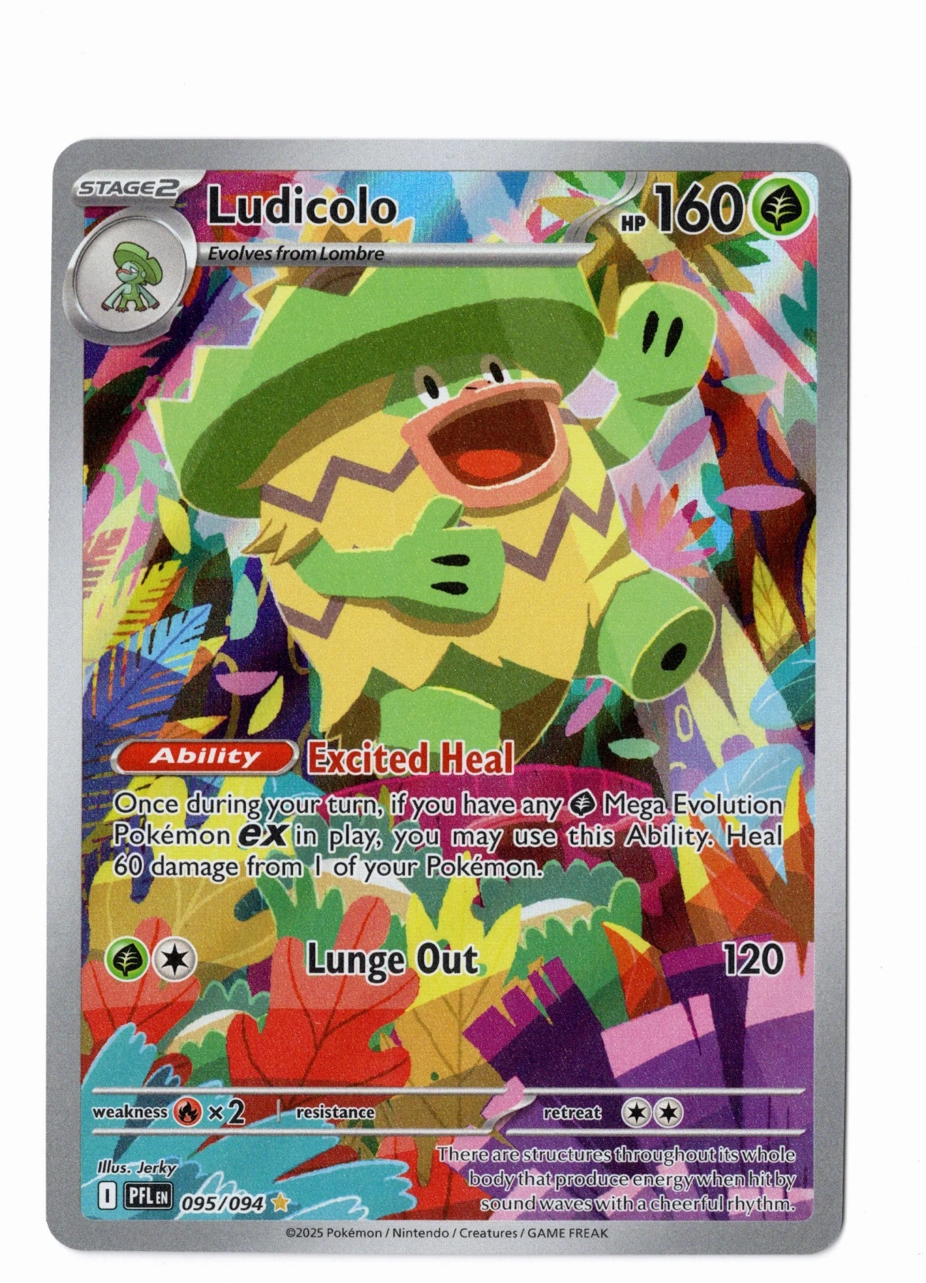Ludicolo 095/94 Phantasmal Flames front card photo in GradeValue pregrading report