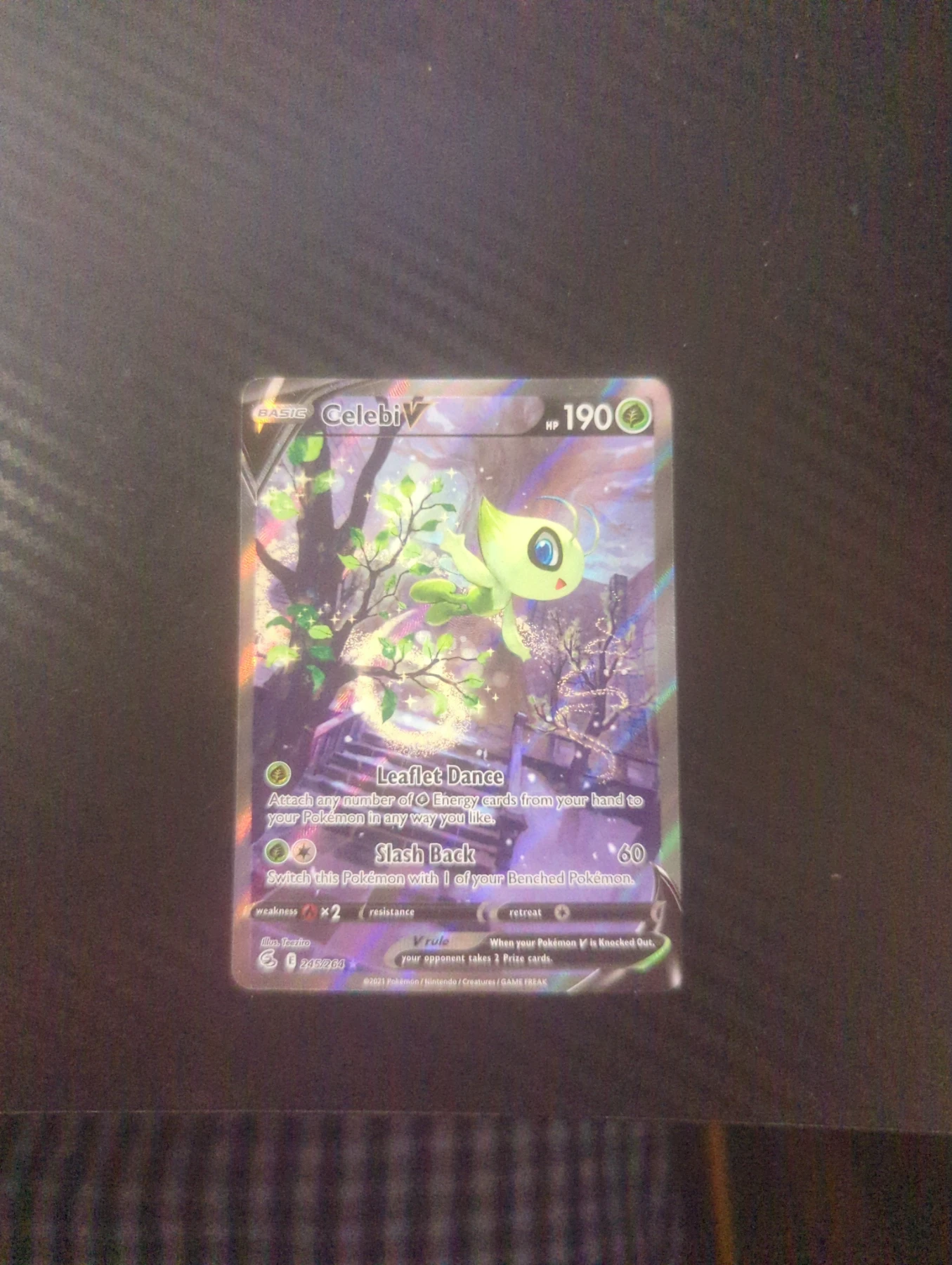 Celebi V 245/264 Fusion Strike front card photo in GradeValue pregrading report