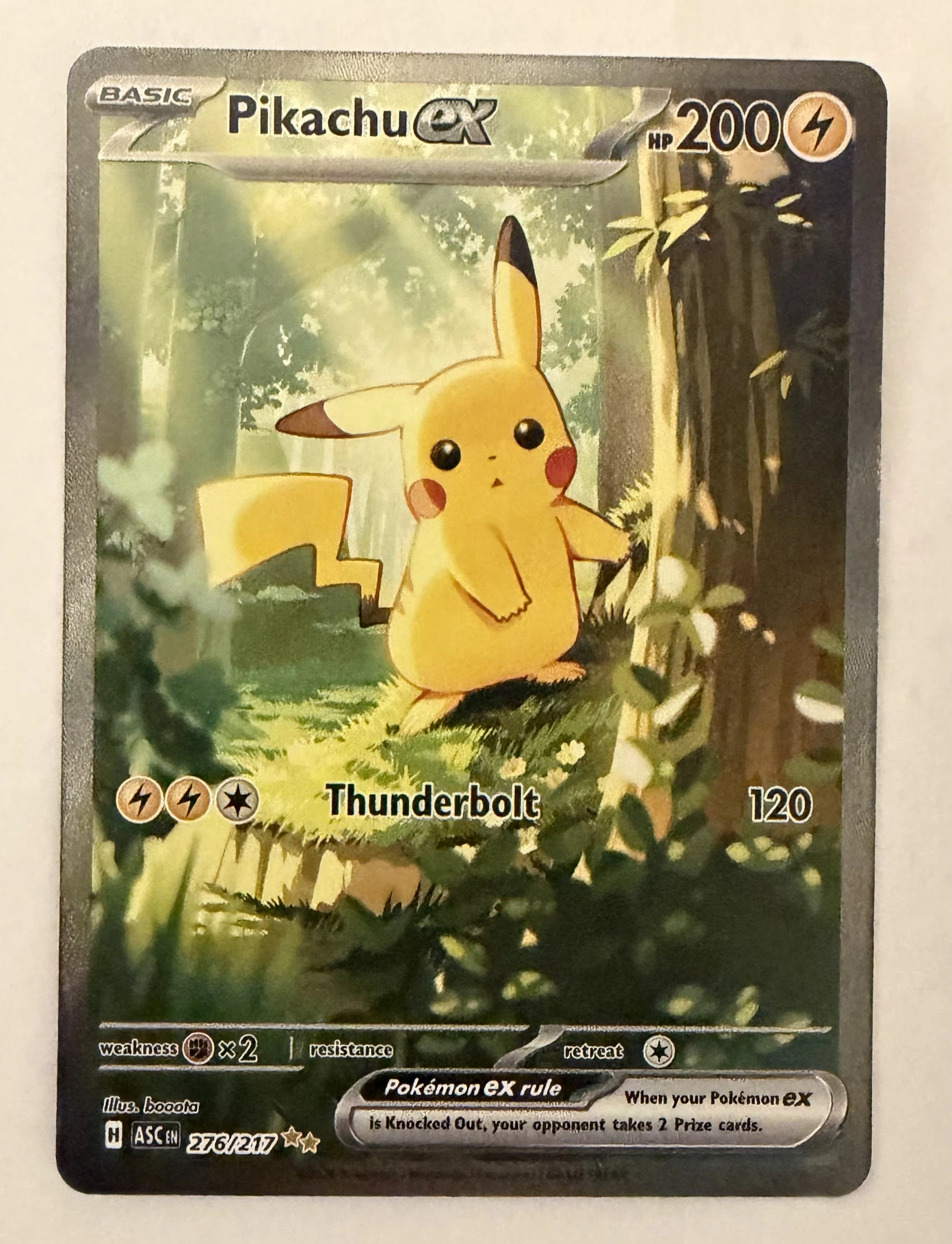 Pikachu ex 276/217 Ascended Heroes front card photo in GradeValue pregrading report