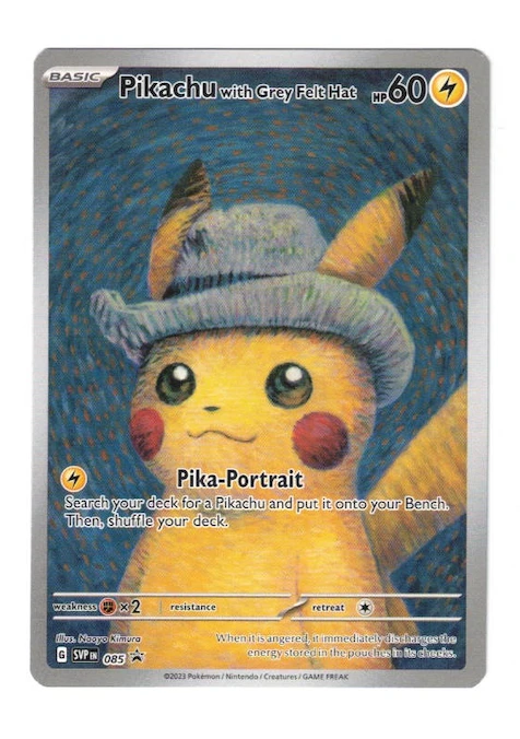 Pikachu with Grey Felt Hat 085/225 SVP Black Star Promos front card photo in GradeValue pregrading report