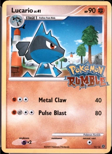 Lucario 012/16 Pokémon Rumble front card photo in GradeValue pregrading report