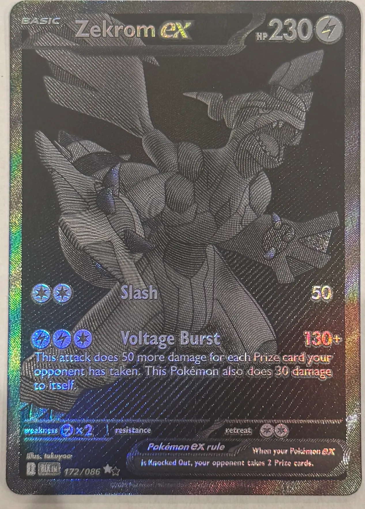 Zekrom ex 172/86 Black Bolt front card photo in GradeValue pregrading report