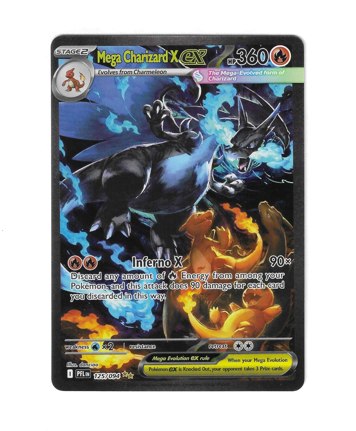 Mega Charizard X ex 125/94 Phantasmal Flames front card photo in GradeValue pregrading report