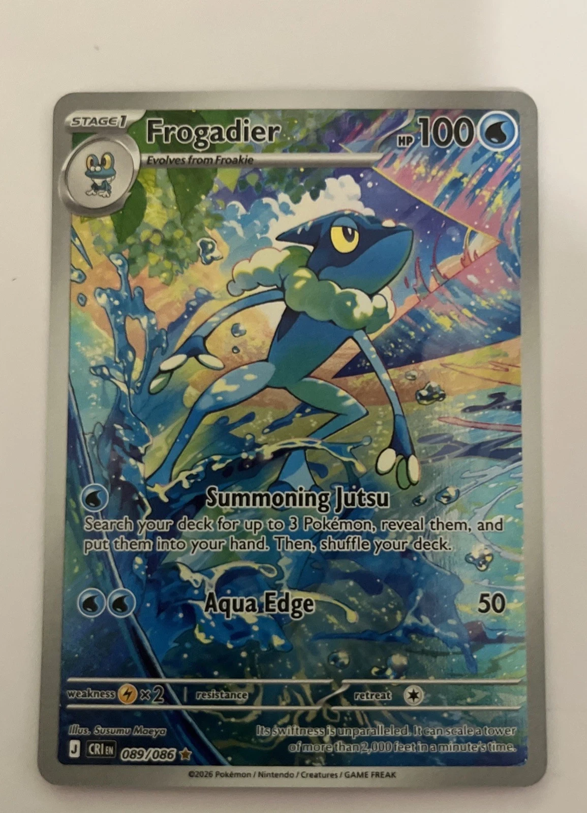 Frogadier 089/86 Chaos Rising front card photo in GradeValue pregrading report