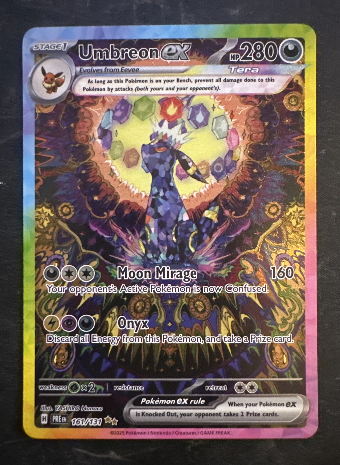 Umbreon ex 161/131 Prismatic Evolutions front card photo in GradeValue pregrading report