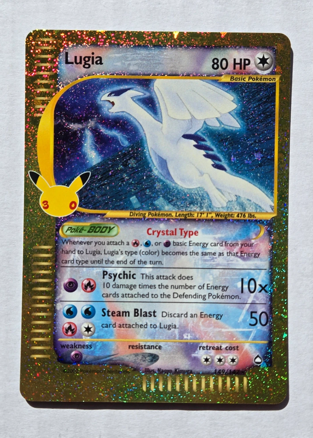 Lugia 149 30th Classic Collection front card photo in GradeValue pregrading report
