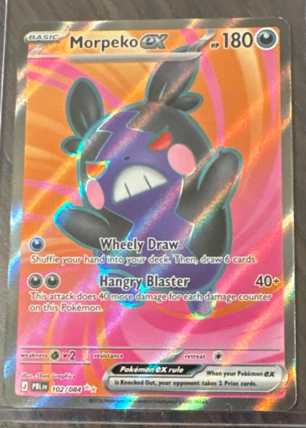 Morpeko ex 102/84 Pitch Black front card photo in GradeValue pregrading report