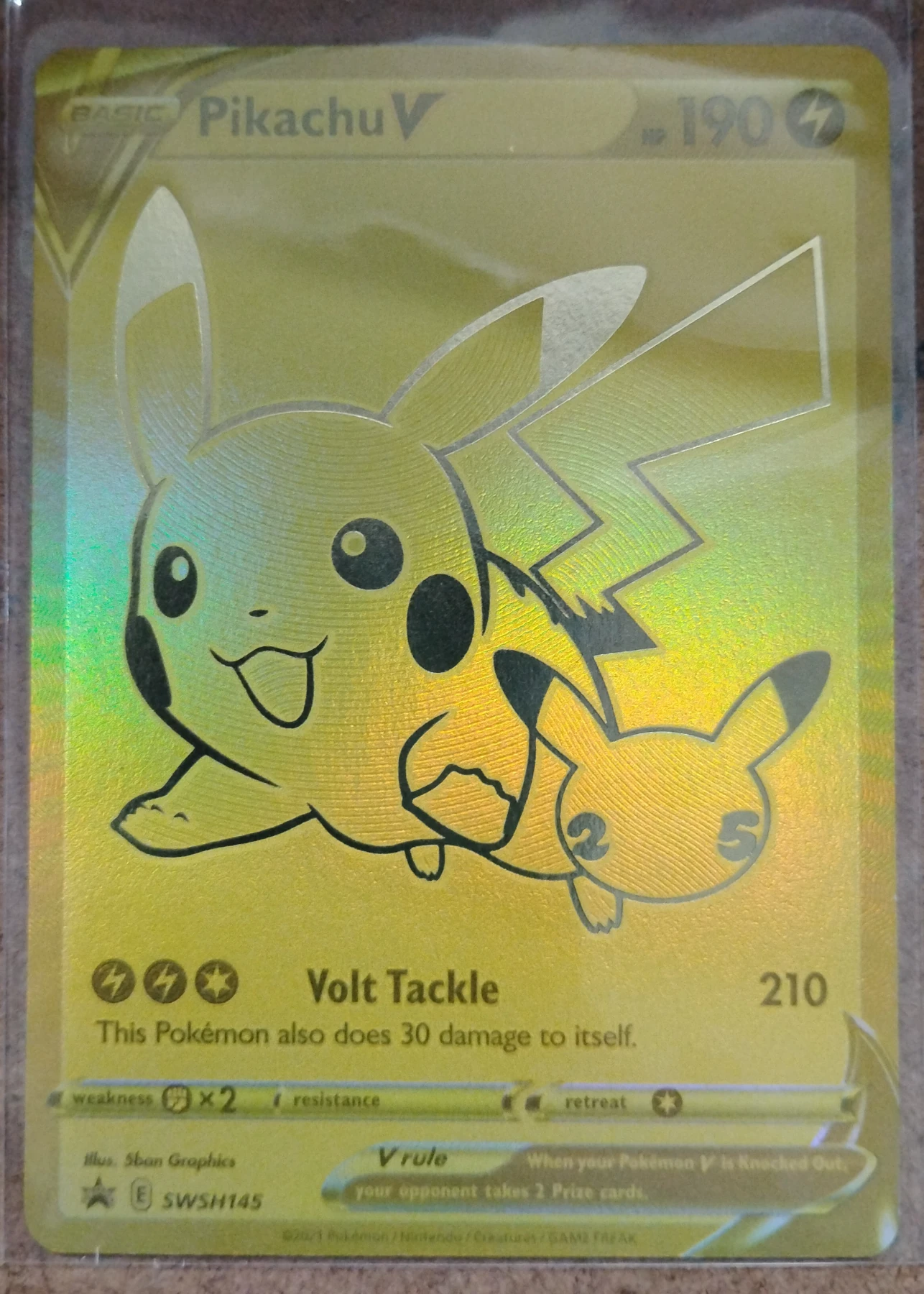 Pikachu V SWSH145/307 SWSH Black Star Promos front card photo in GradeValue pregrading report
