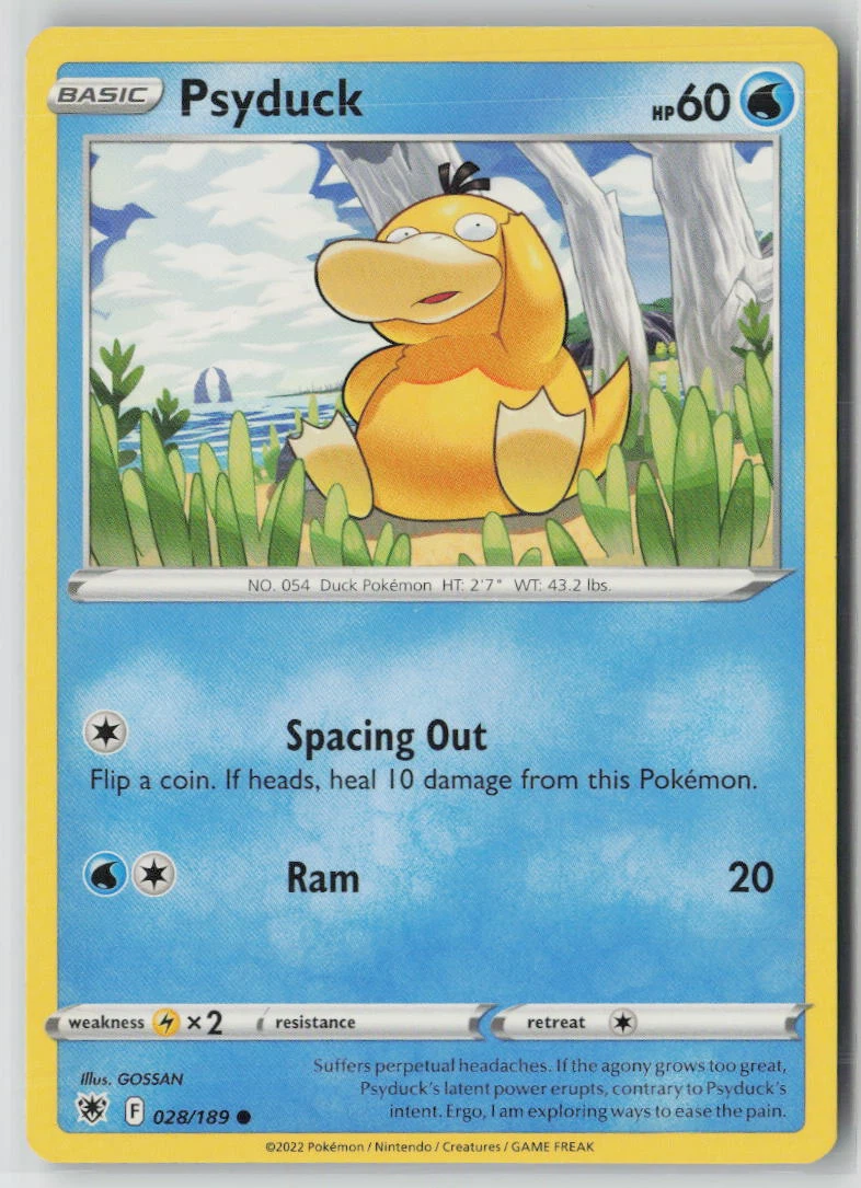 Psyduck 028/189 · Normal Astral Radiance front card photo in GradeValue pregrading report