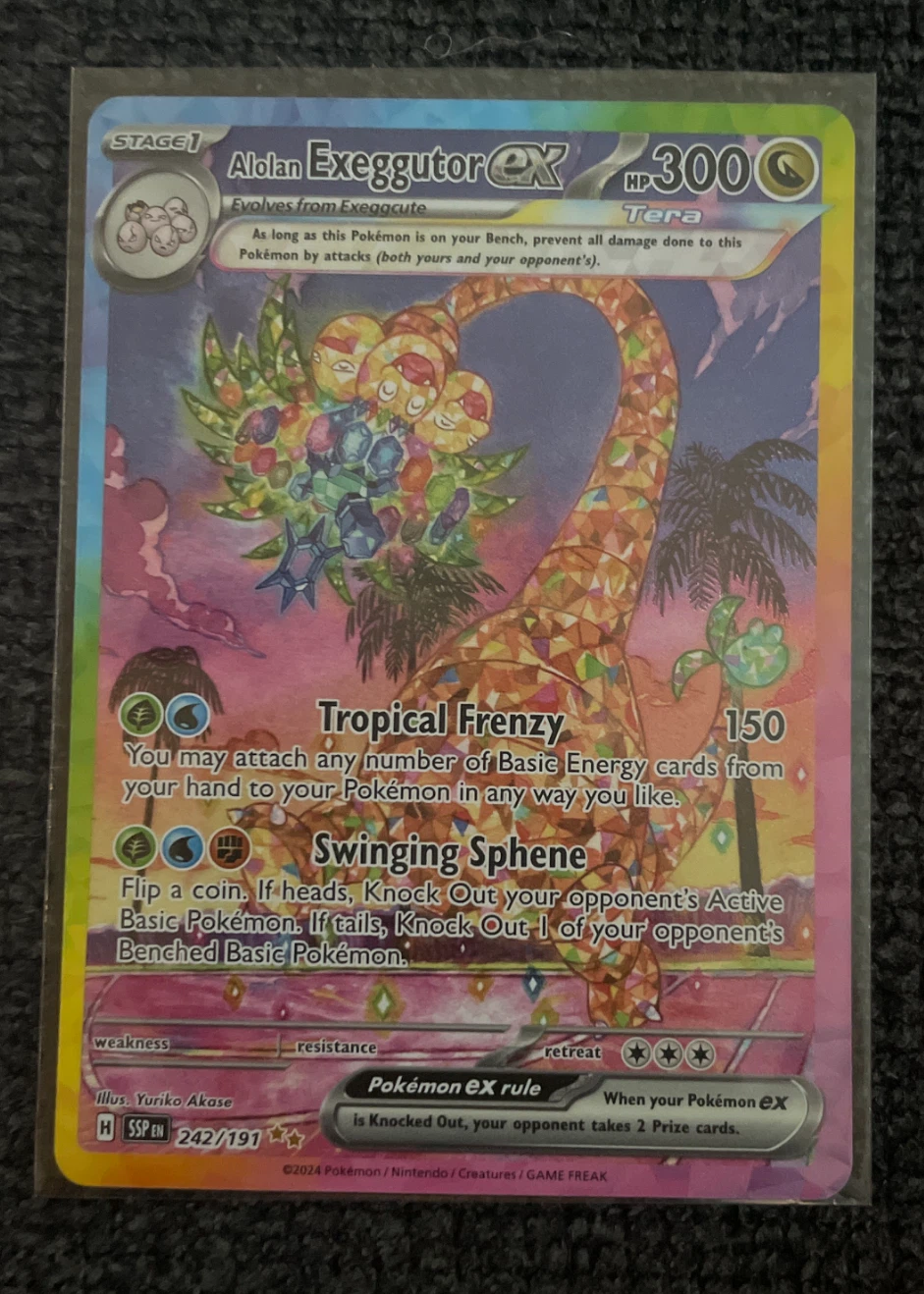 Alolan Exeggutor ex 242/191 Surging Sparks front card photo in GradeValue pregrading report