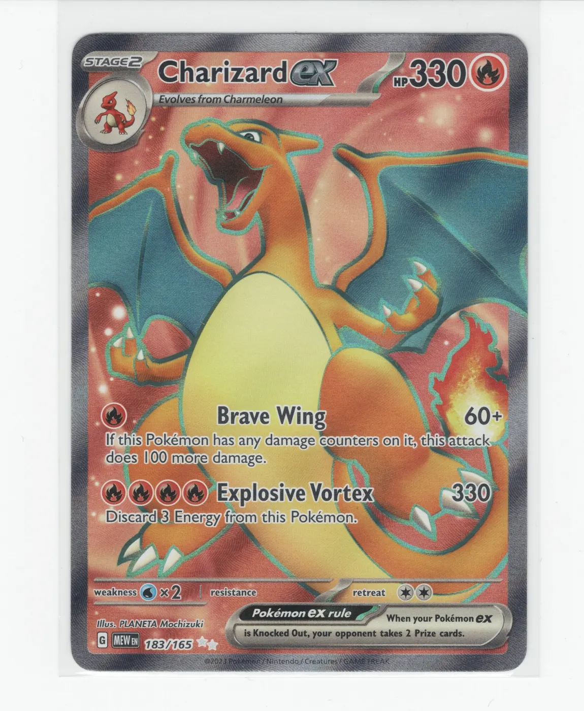 Charizard ex 183/165 151 front card photo in GradeValue pregrading report